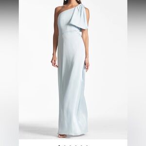 Sachin + Babi Blue Asymmetrical One-Shoulder Gown
